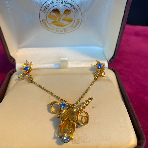 VINTAGE RAINBOW GOLD FILLED PENDANT AND EARRINGS SET - Picture 12 of 12